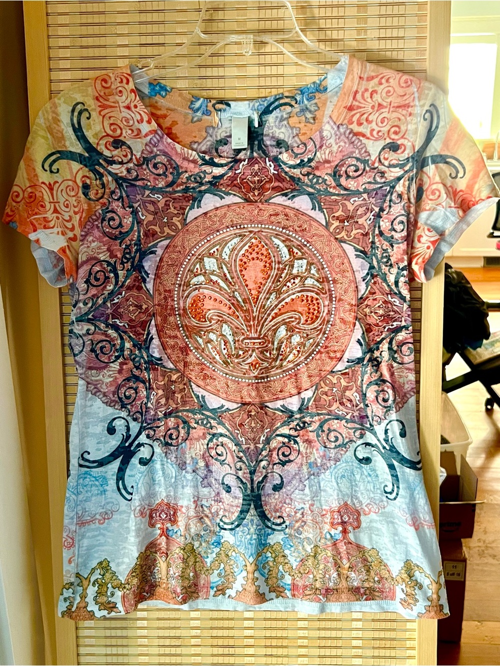 Exotic Boho Tee Shirt Ladies Size M